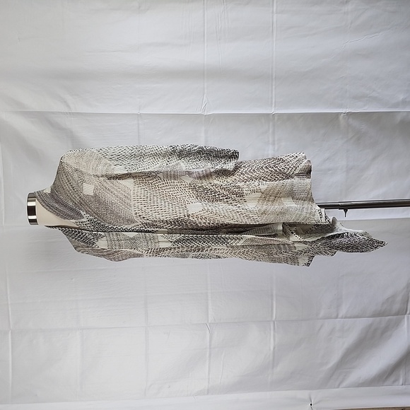 Nic+Zoe Longline Linen Blend Geometric Crochet Knit Waterfull Hem Cardigan S - Picture 3 of 11